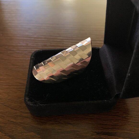 Vintage Woven Mexican Sterling Silver Ring 6 - Picture 5 of 8